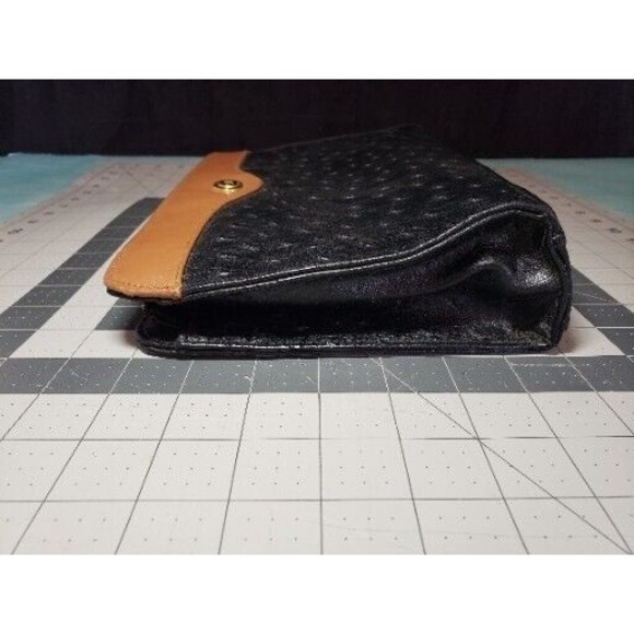 Bueno Ostrich Bag Purse Handbag Cross Body Faux Leather Outer Pocket Vintage - Picture 10 of 11